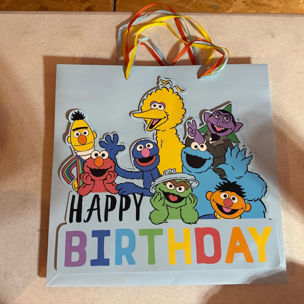 Sesame Street Colorful Birthday Gift Bag